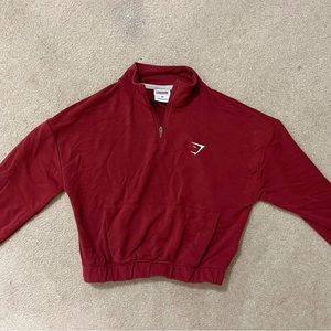 Gymshark XS Maroon Cropped Pullover Jacket